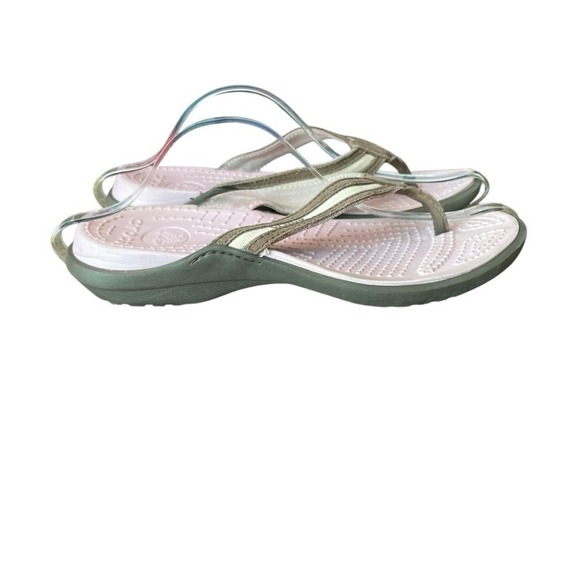 CROCS Shoes - CROCS Women's  Brown and Pink Flip Flops